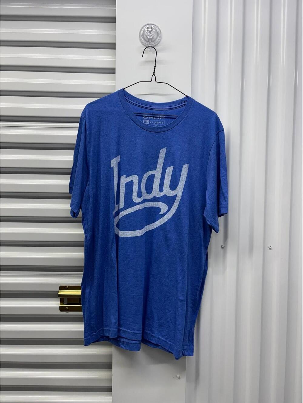Visit Indy Men’s XL Blue Graphic T-Shirt Indianapolis Travel Tourism Tee